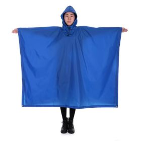 Multi-Usage Lightweight Hooded Rain Poncho Picnic Mat Blanket Sun Shelter (Color: Blue)